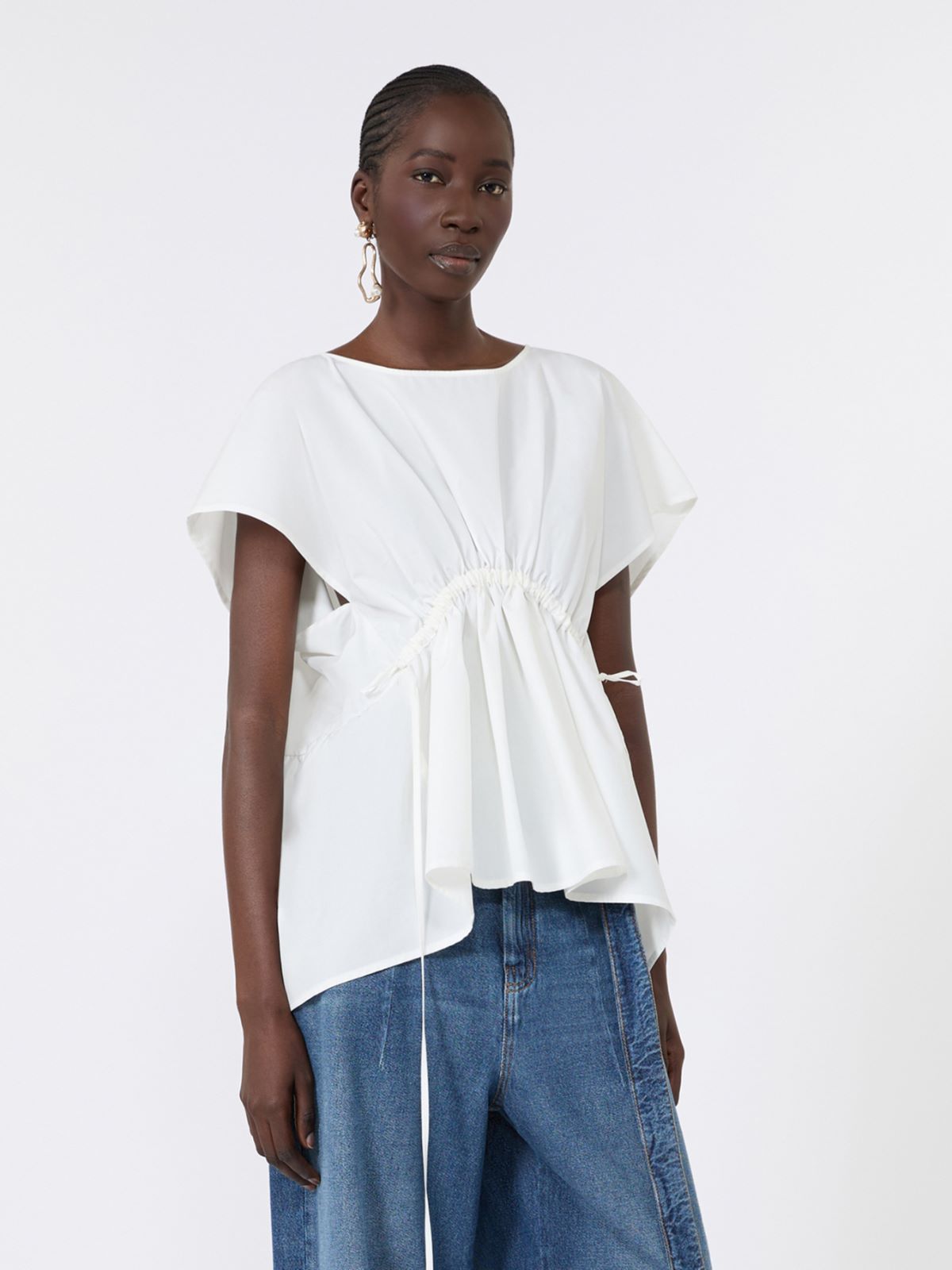 Cotton poplin blouse - WHITE - Max Mara - 4