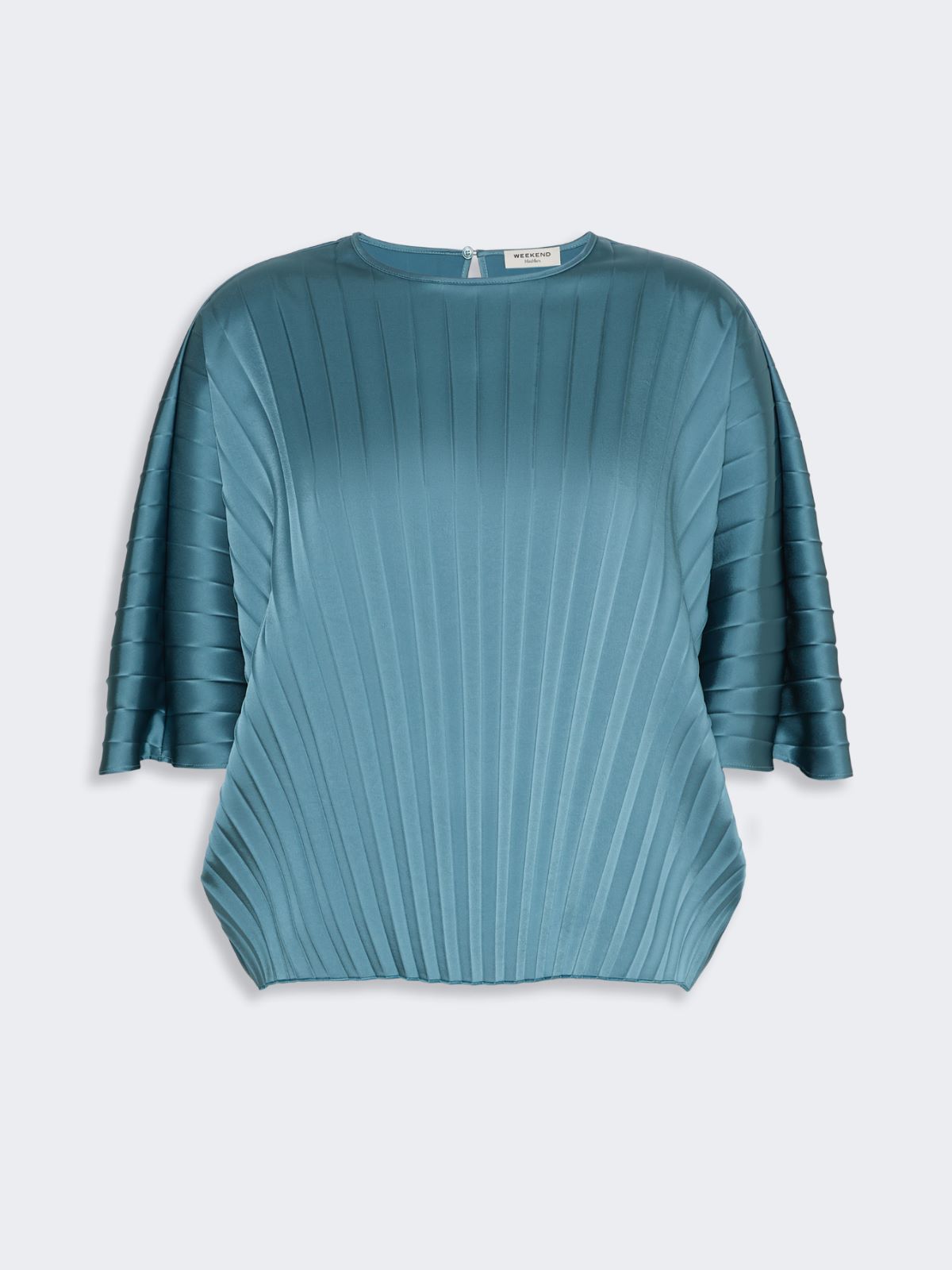 Blusa amplia de satén plisado - BLEU AZUR - Max Mara - 5