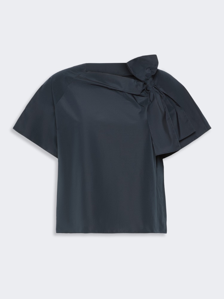 Cotton-blend taffeta blouse - NAVY