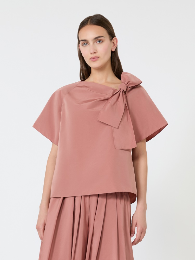 Bluse aus Baumwollmischtaft - TERRAKOTTA - 2