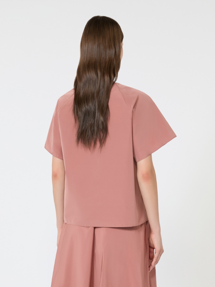 Bluse aus Baumwollmischtaft - TERRAKOTTA - 3