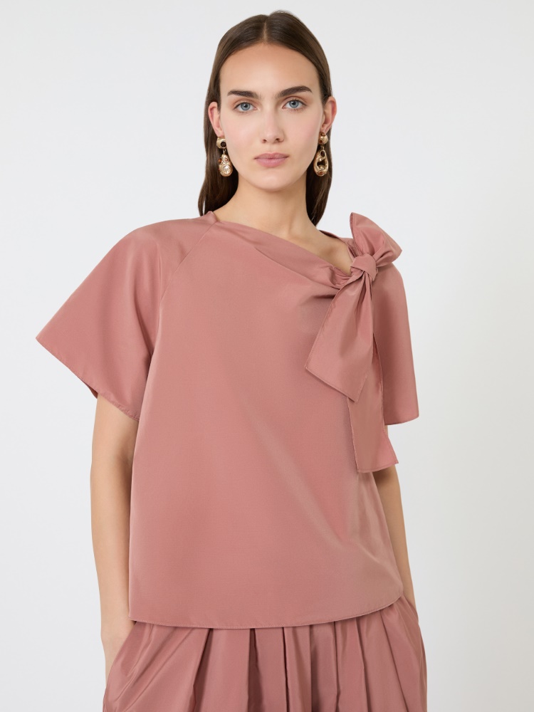 Bluse aus Baumwollmischtaft - TERRAKOTTA - 4