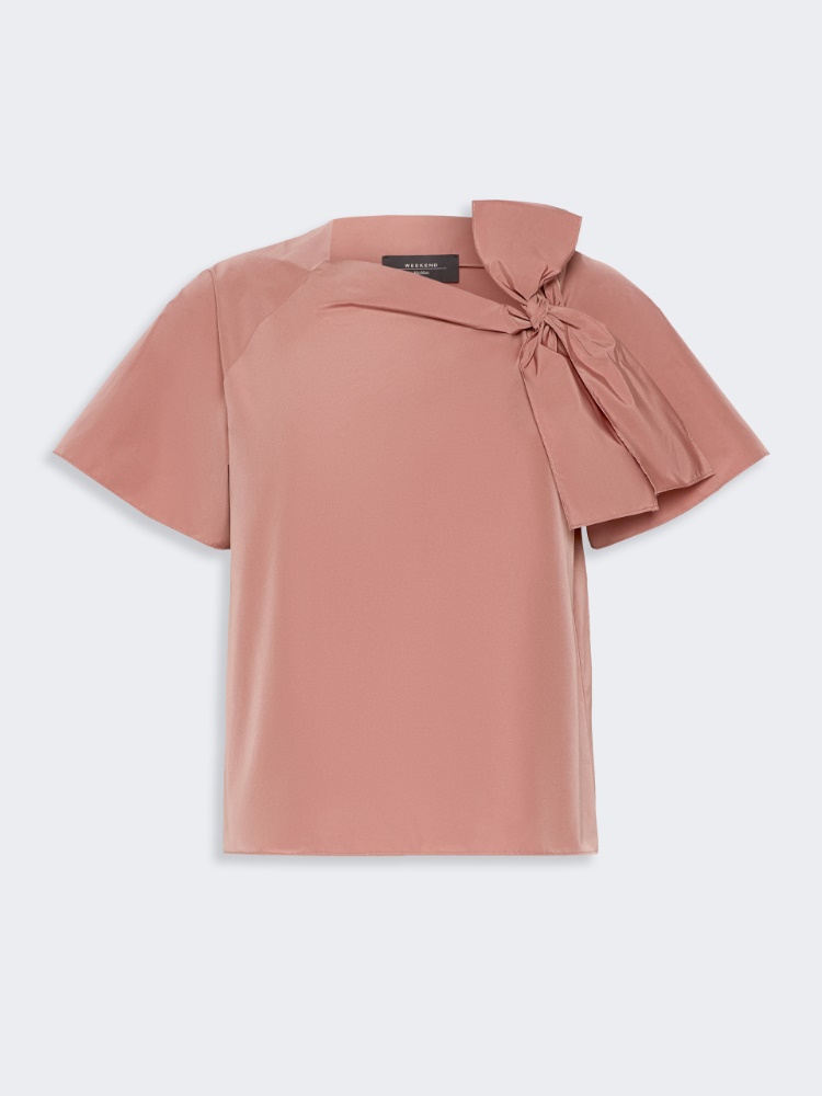 Bluse aus Baumwollmischtaft - TERRAKOTTA - 5