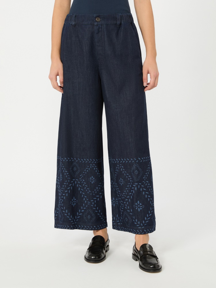 Laser-cut denim jeans - NAVY - 2