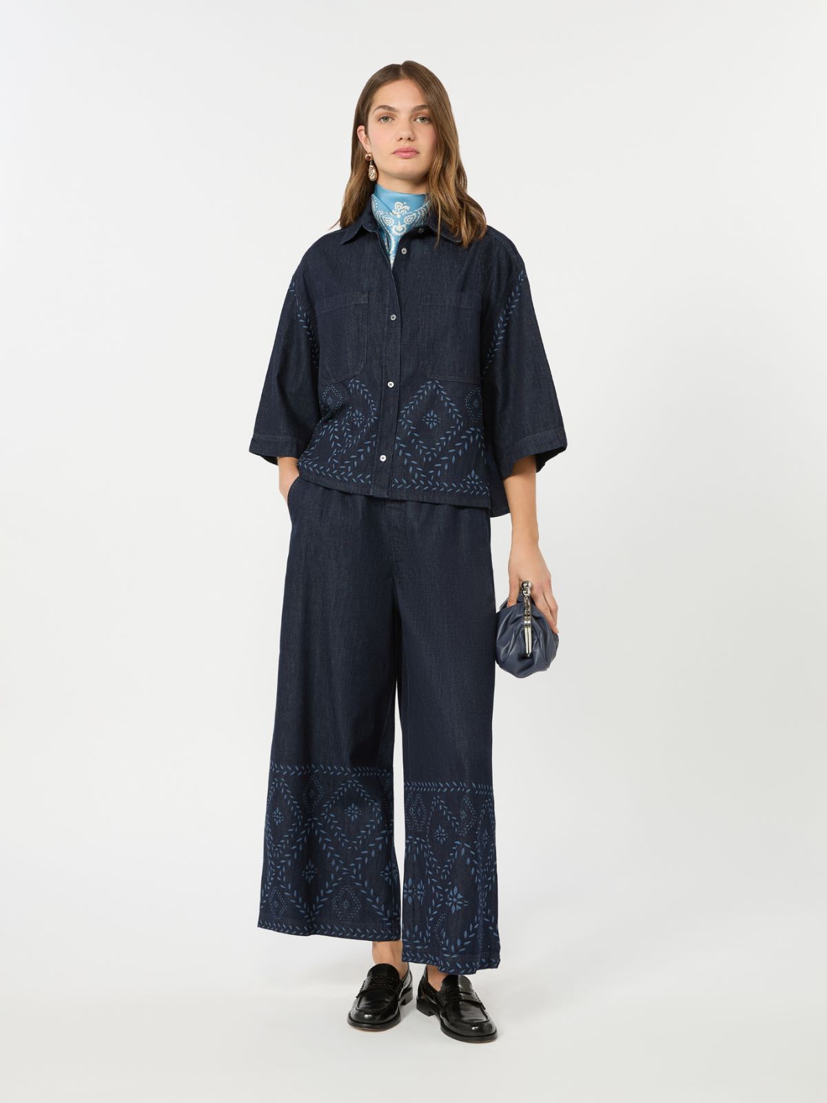 Laser-cut denim jeans + NAVY - Max Mara