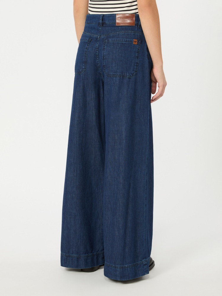 Cotton denim wide-leg jeans - NAVY - 3