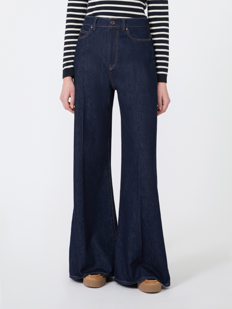 Jeans palazzo in denim di cotone - BLU - Max Mara - 2