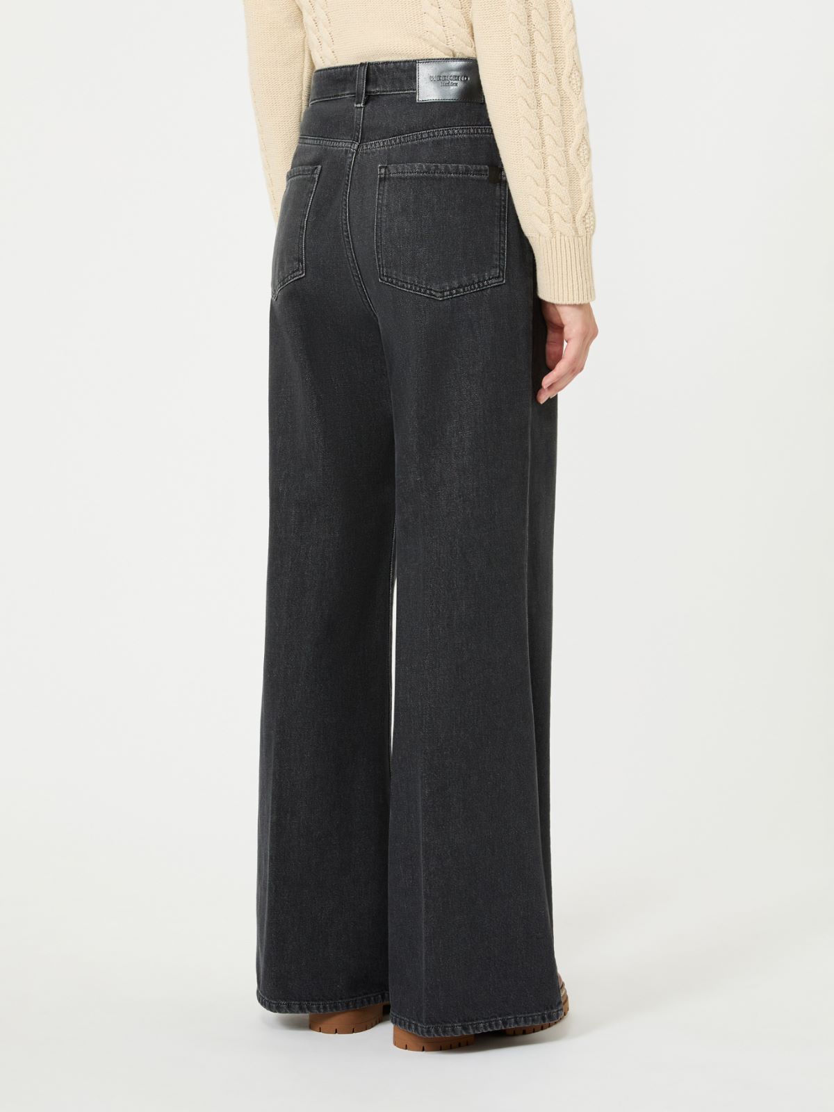 Cotton denim palazzo jeans - BLACK - Max Mara - 3