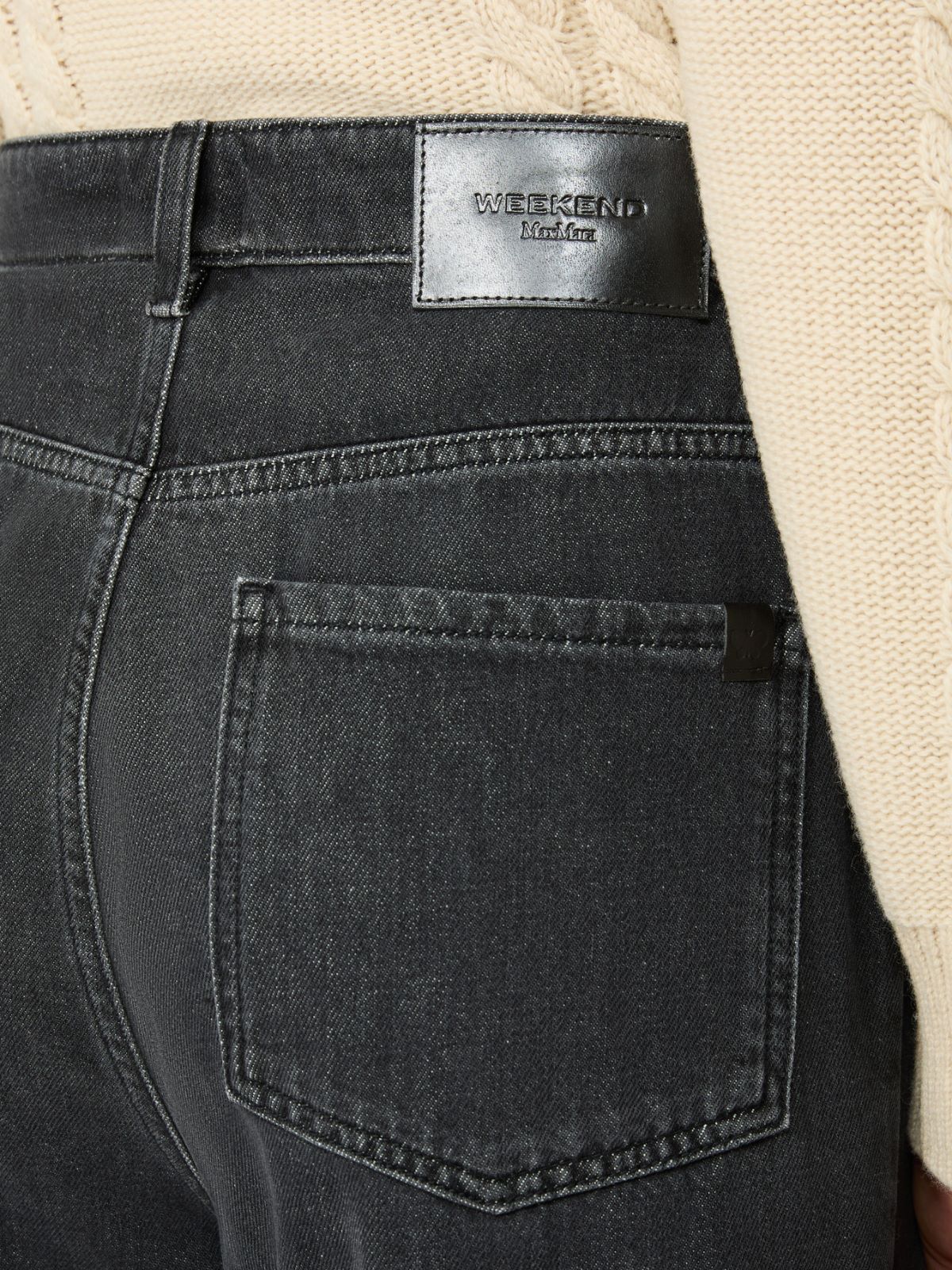 Cotton denim palazzo jeans - BLACK - Max Mara - 4