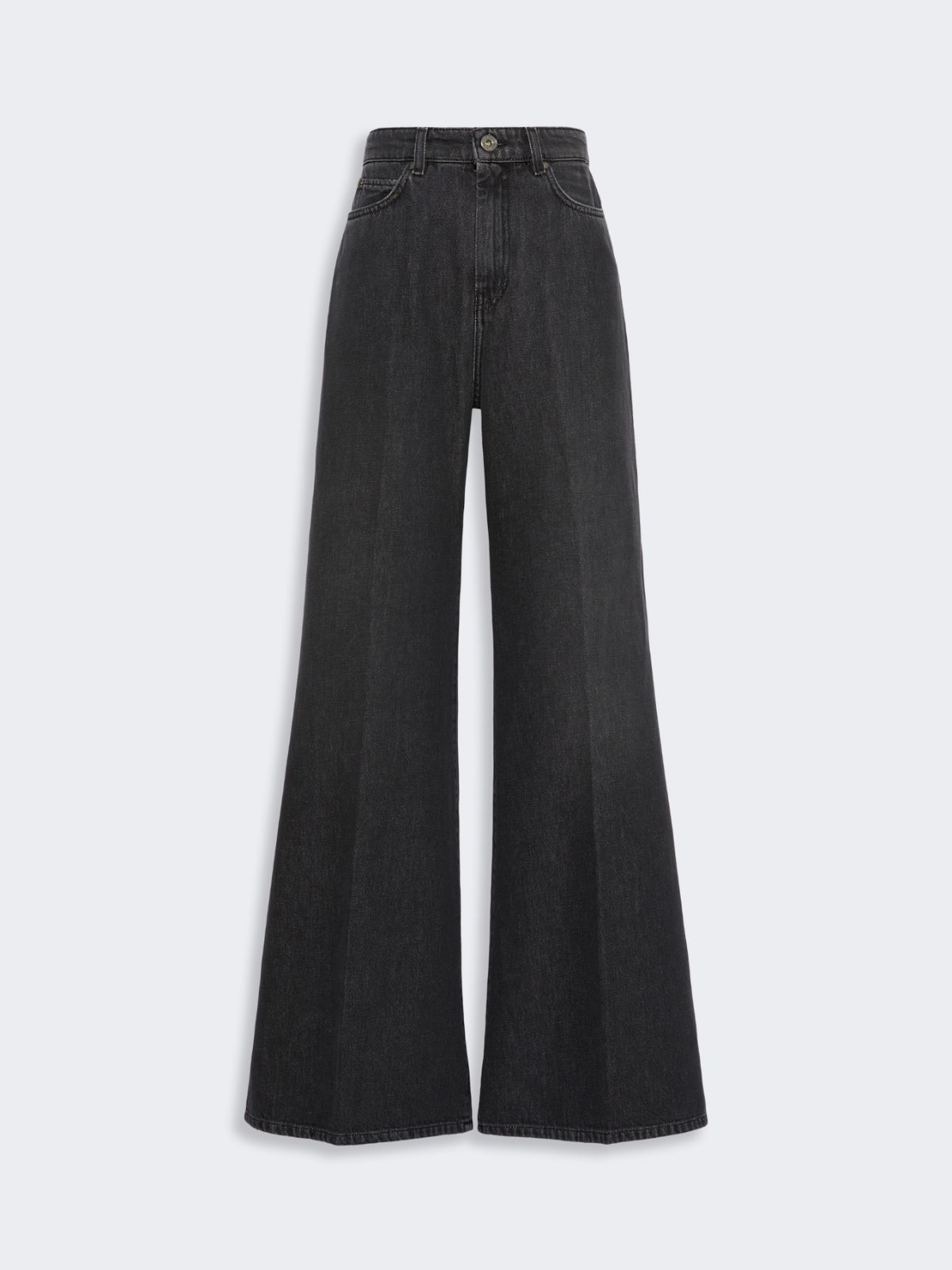 Cotton denim palazzo jeans - BLACK - Max Mara - 5