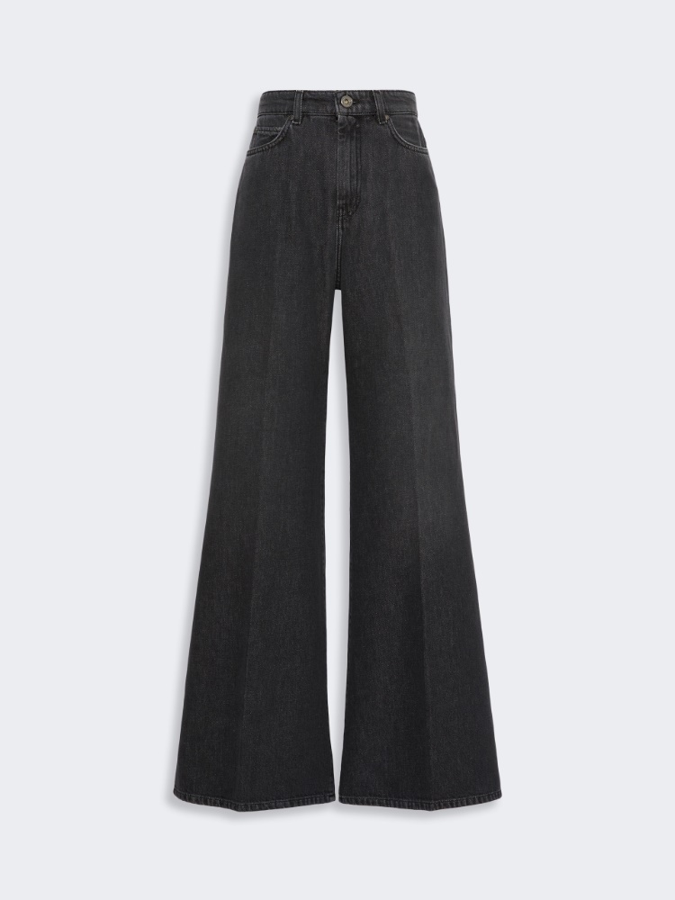 Cotton denim palazzo jeans - BLACK - Max Mara - 5