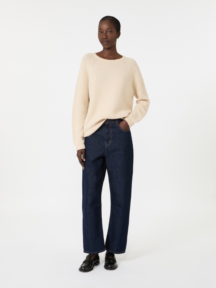Barrel-leg denim jeans - NAVY