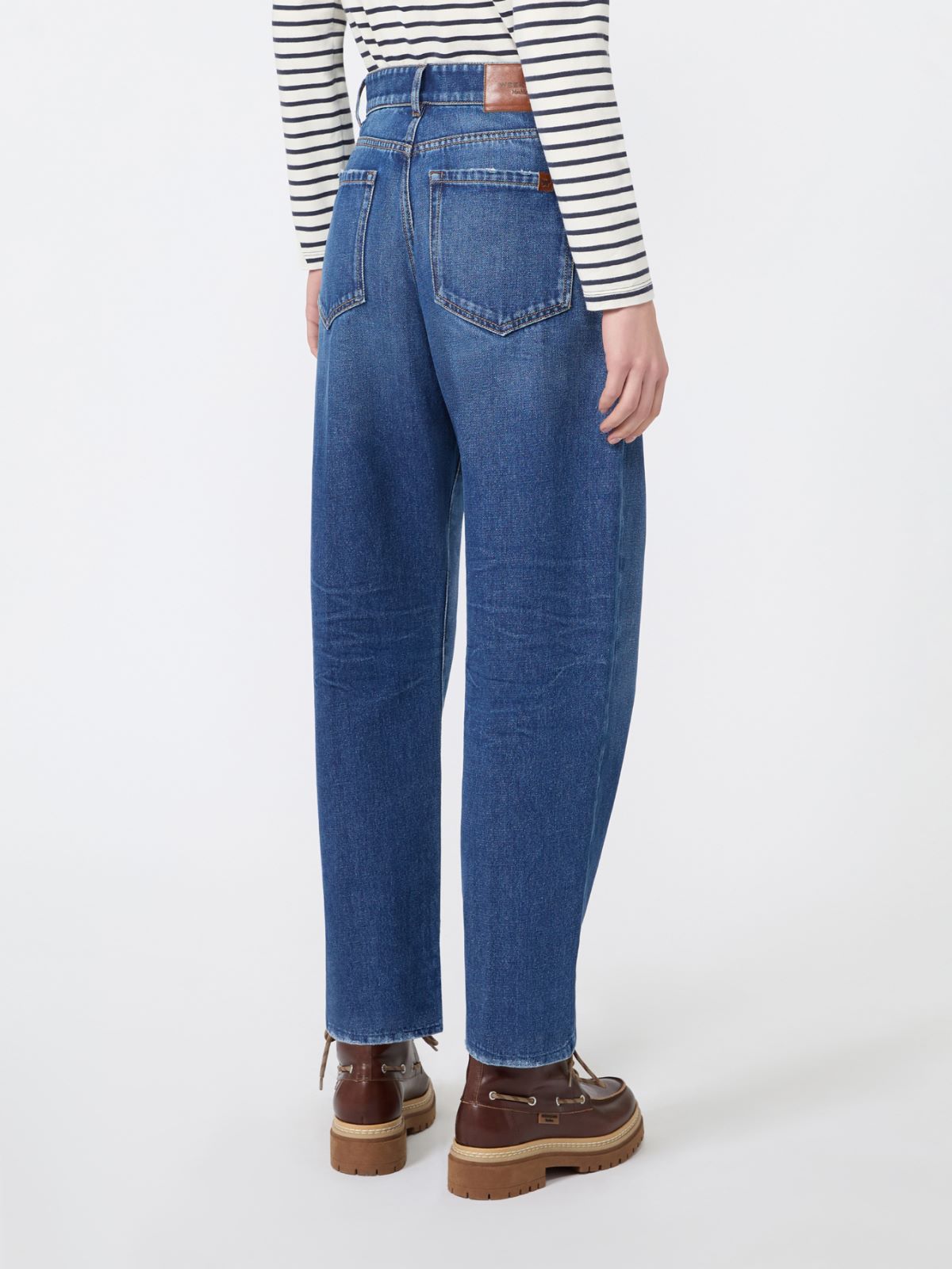 Cotton denim tapered jeans - NAVY - Max Mara - 3
