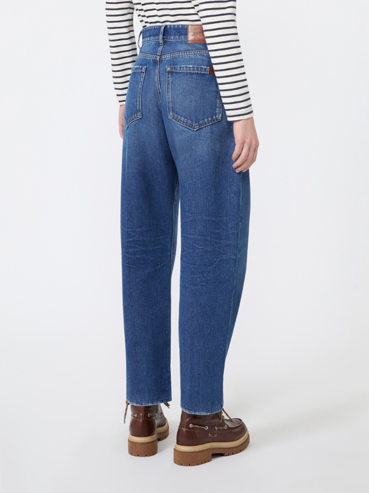 Cotton denim tapered jeans - NAVY - Max Mara - 3