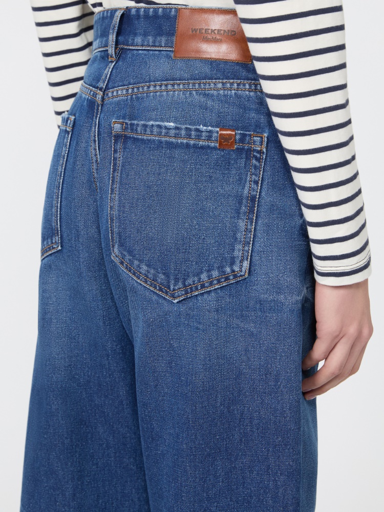 Cotton denim tapered jeans - NAVY - Max Mara - 4
