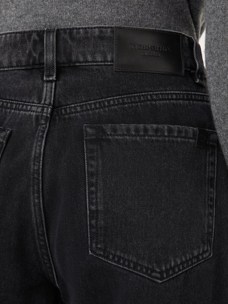 Cotton denim tapered jeans - BLACK - Max Mara - 4