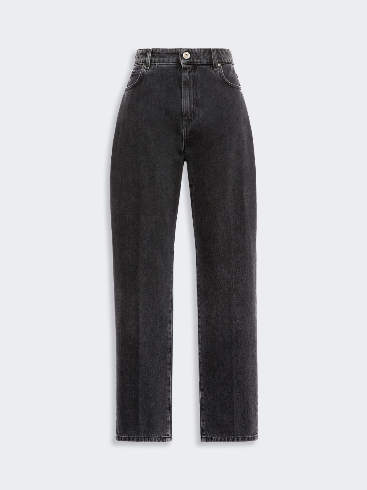 Cotton denim tapered jeans - BLACK - Max Mara - 4