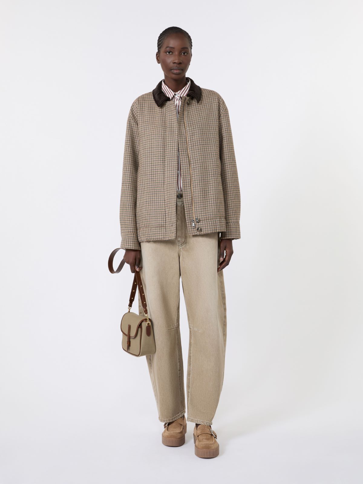 Worn-look denim barrel-leg jeans + BEIGE - Max Mara