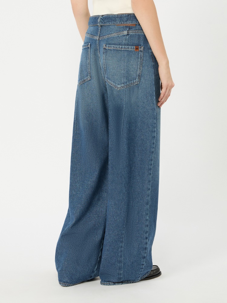 Wide-fit cotton denim jeans - NAVY - 3