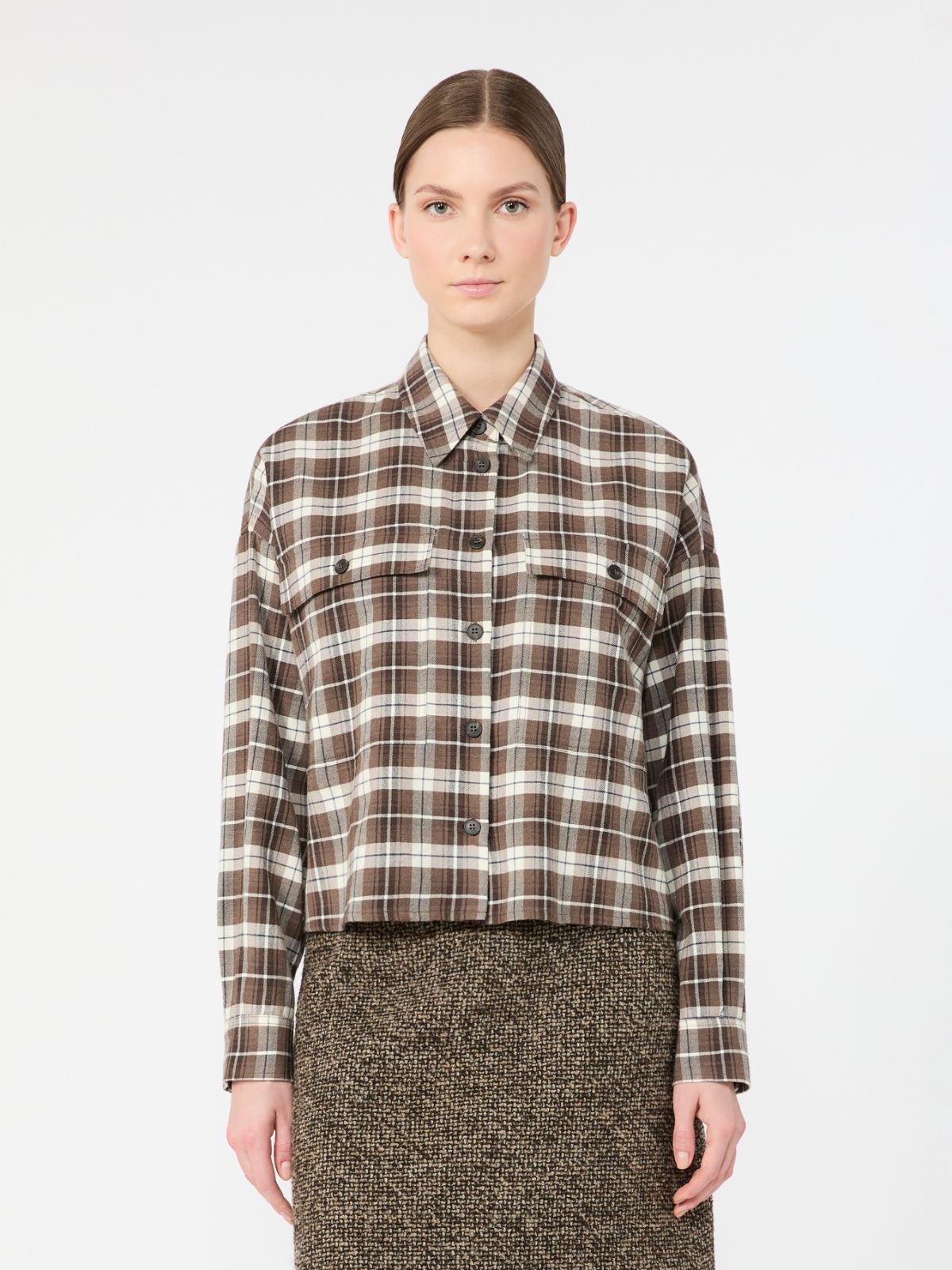 Checked flannel shirt - BROWN - Max Mara - 2