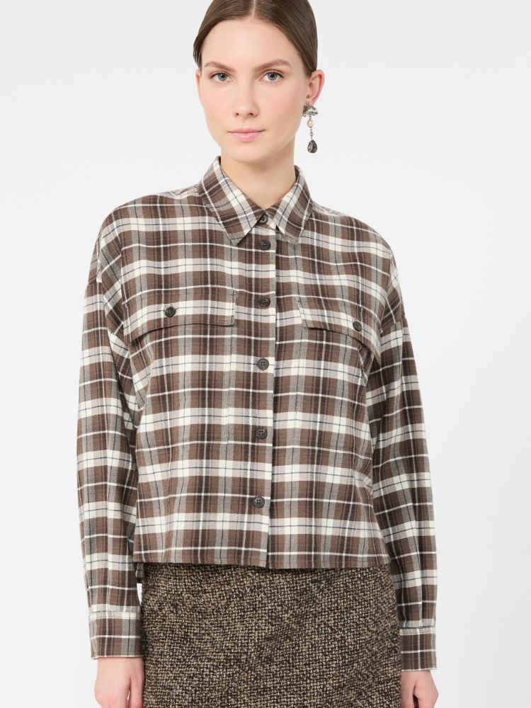 Checked flannel shirt - BROWN - Max Mara - 4