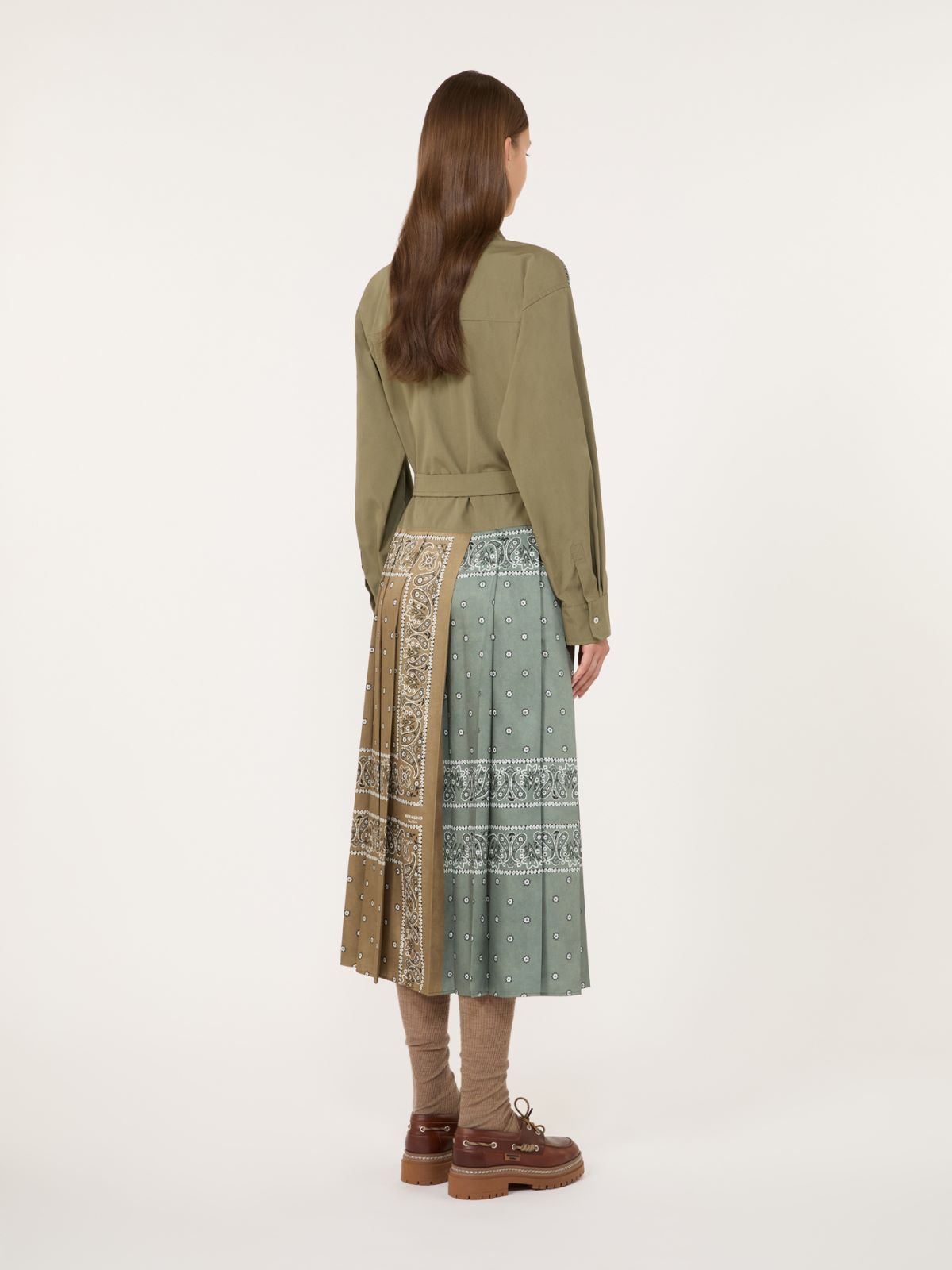 Printed twill and poplin shirt dress - LIGHT BLUE - Max Mara - 3