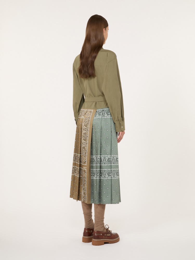 Printed twill and poplin shirt dress - LIGHT BLUE - Max Mara - 3