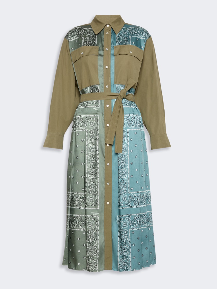 Printed twill and poplin shirt dress - LIGHT BLUE - Max Mara - 5