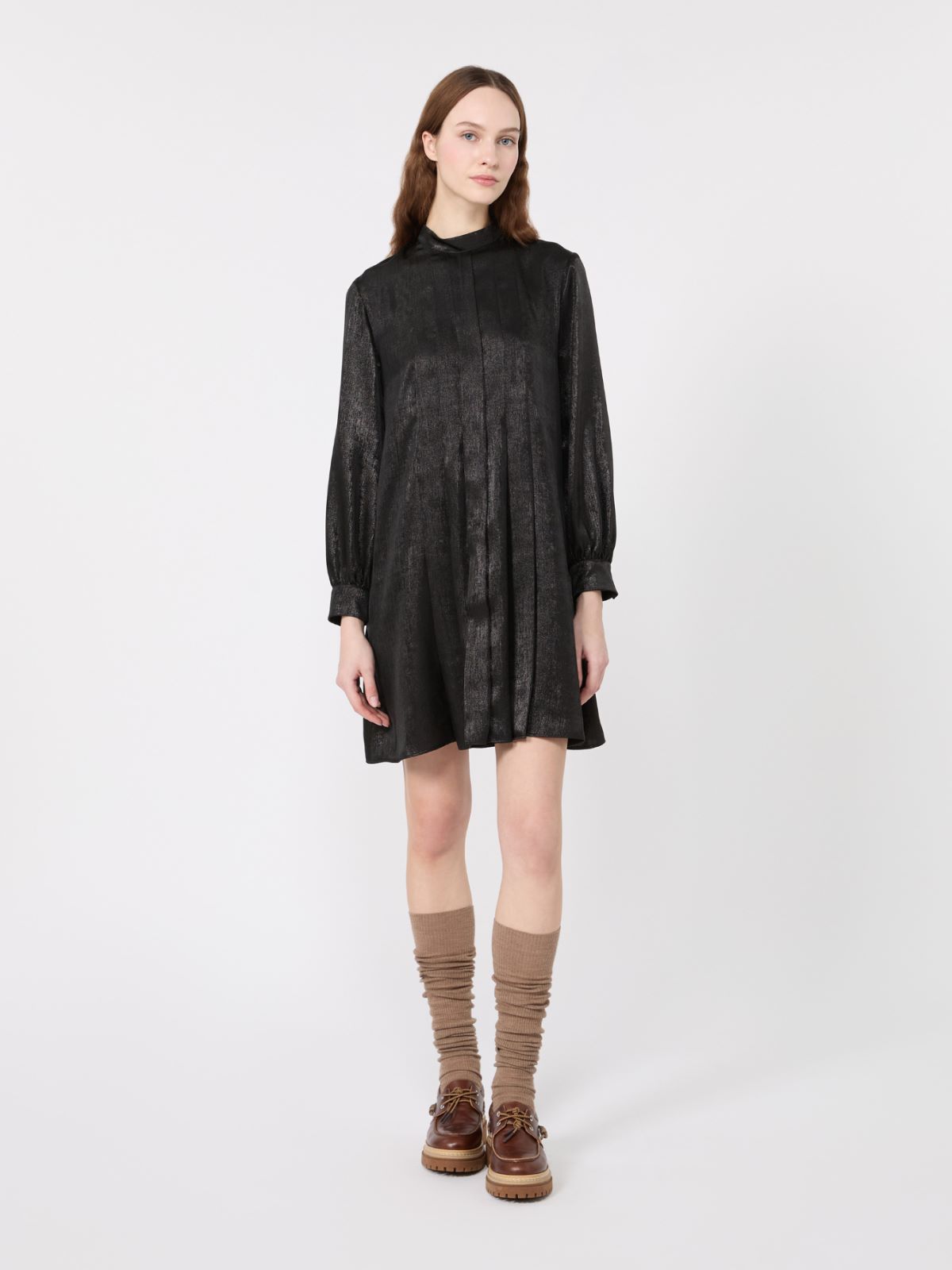Laminated chiffon short dress - BLACK - Max Mara - 2