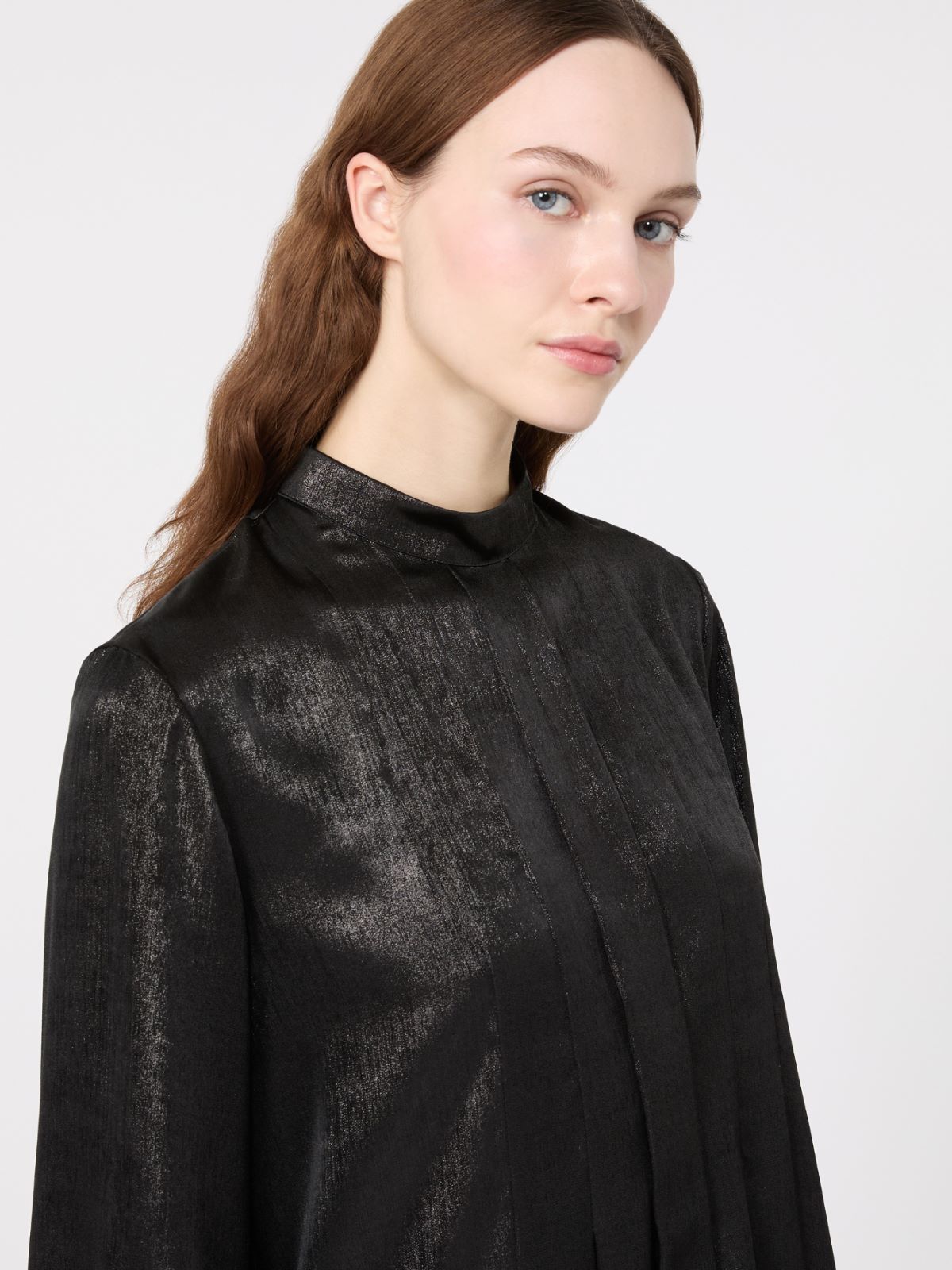 Laminated chiffon short dress - BLACK - Max Mara - 4