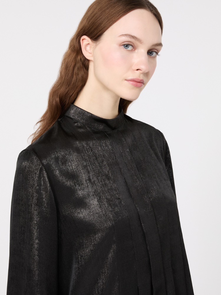 Laminated chiffon short dress - BLACK - Max Mara - 4