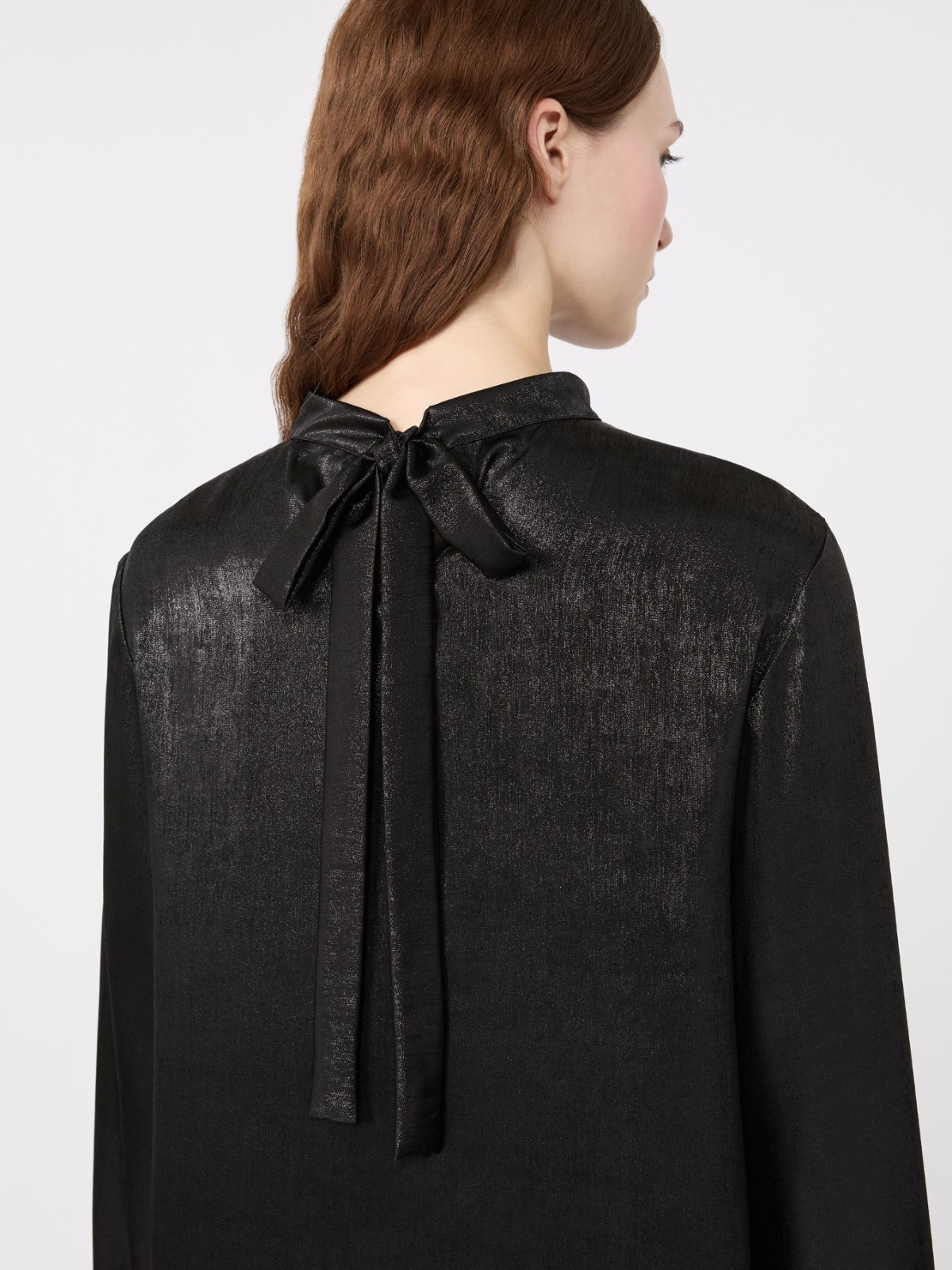 Laminated chiffon short dress - BLACK - Max Mara - 5