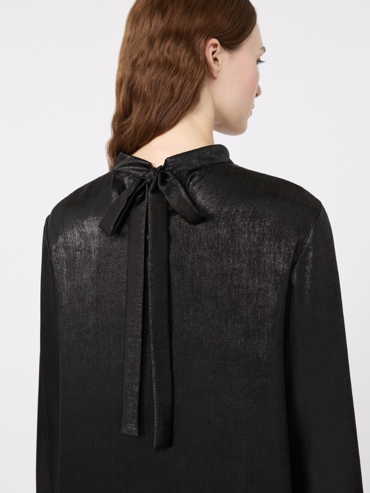 Laminated chiffon short dress - BLACK - Max Mara - 5