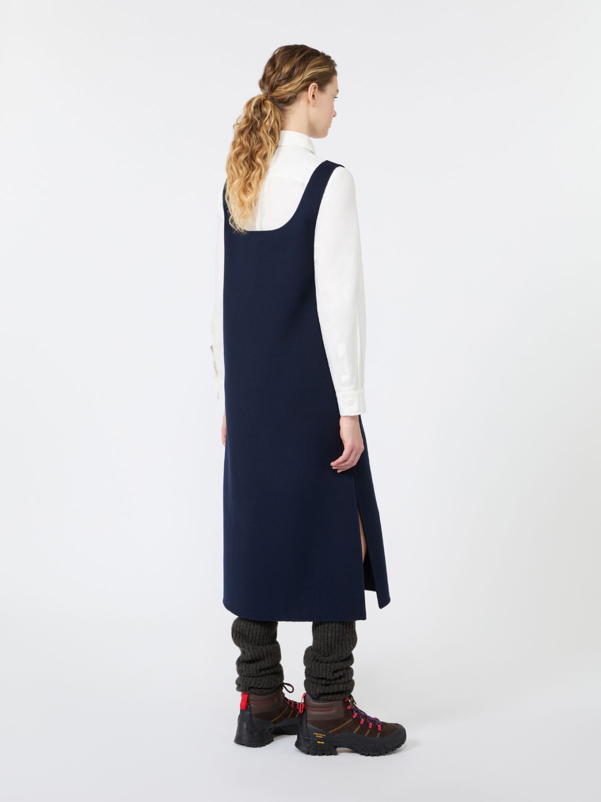 Wool-blend drap midi dress - MIDNIGHTBLUE - Max Mara - 3