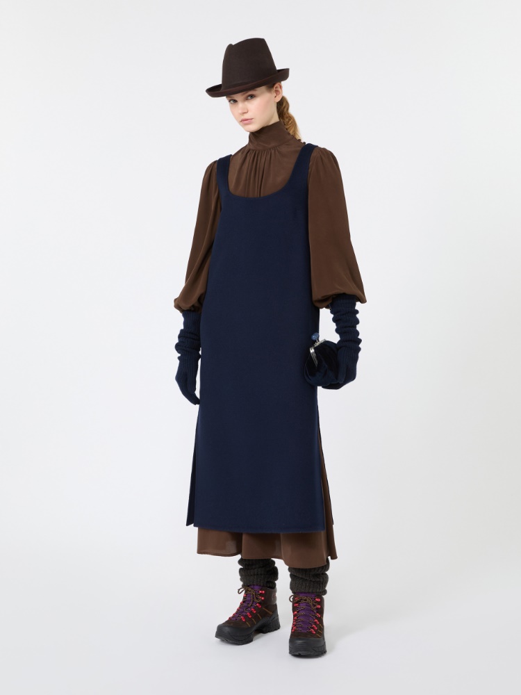 Wool-blend drap midi dress - MIDNIGHTBLUE