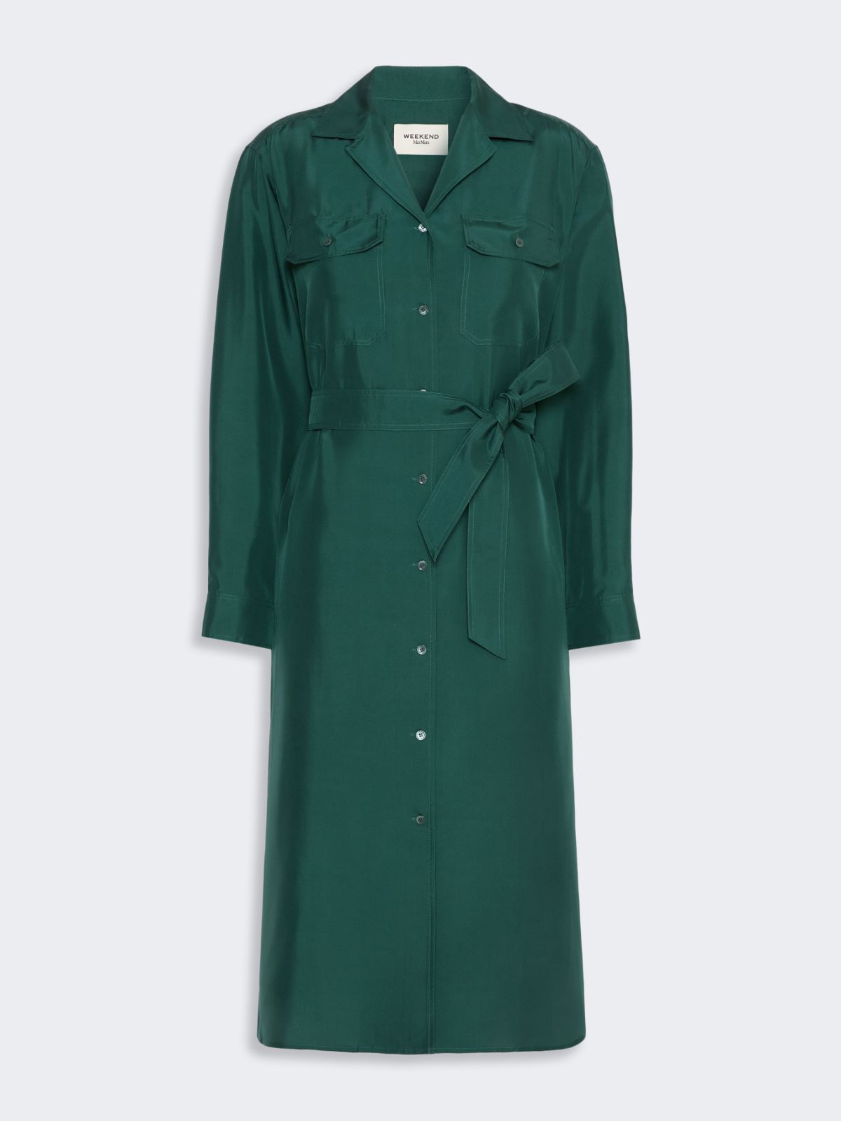 Silk shirt dress - DARK GREEN - Max Mara - 5