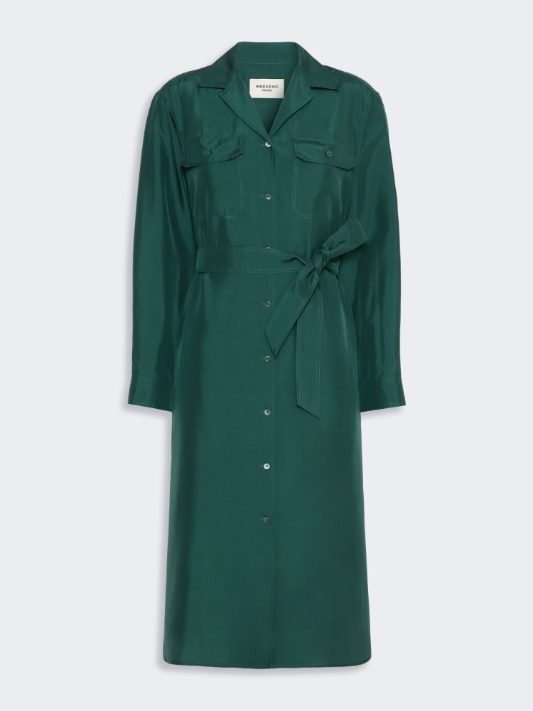 Silk shirt dress - DARK GREEN - Max Mara - 5