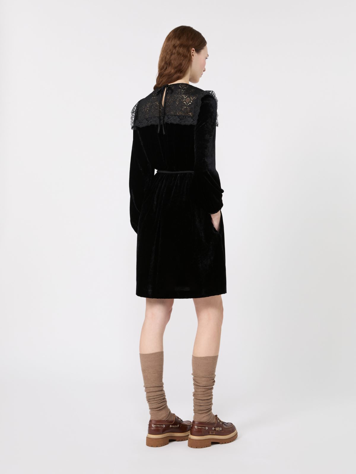 Velvet short dress - BLACK - Max Mara - 3