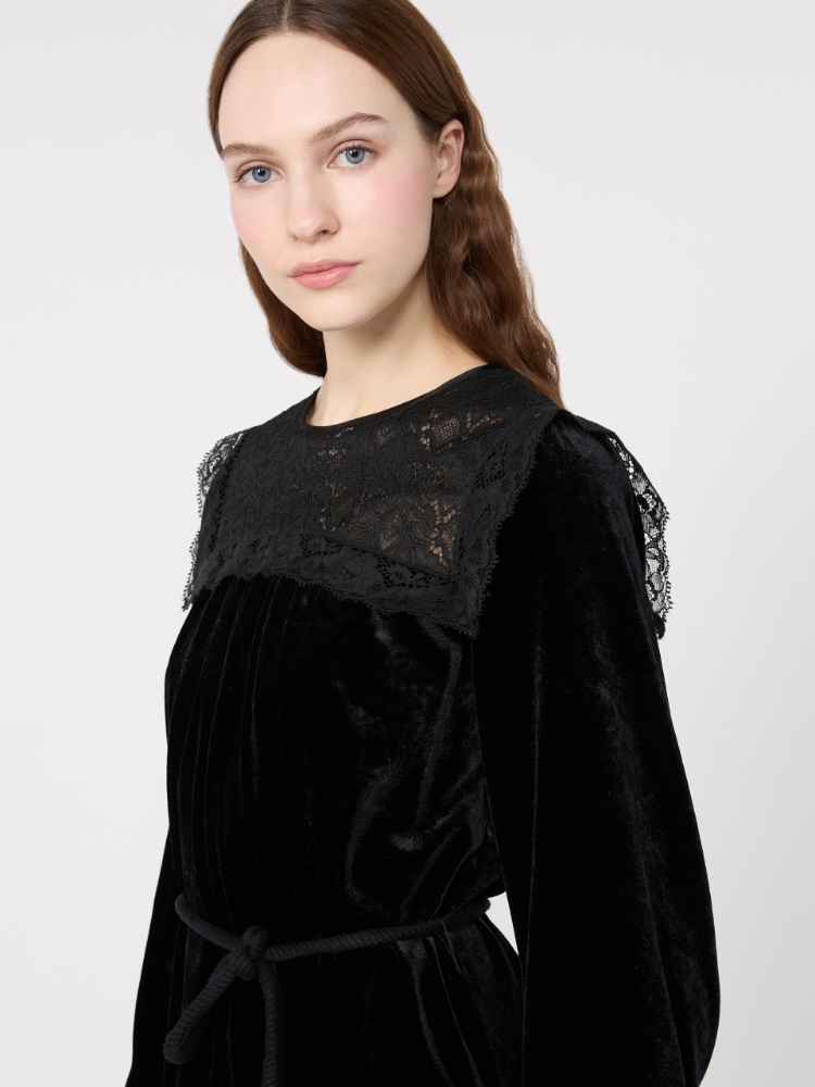 Velvet short dress - BLACK - Max Mara - 4