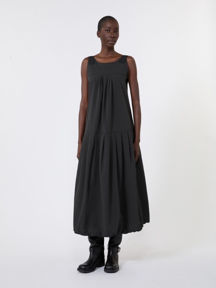 Sleeveless water-repellent canvas dress - BLACK - 2