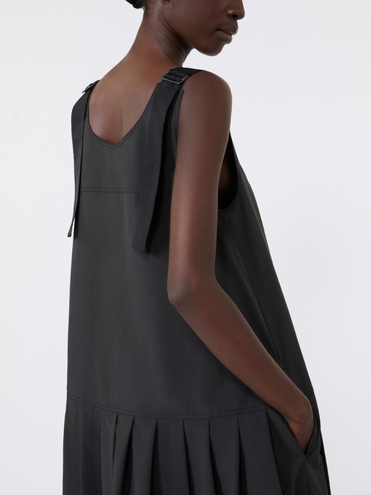 Sleeveless water-repellent canvas dress - BLACK - 4