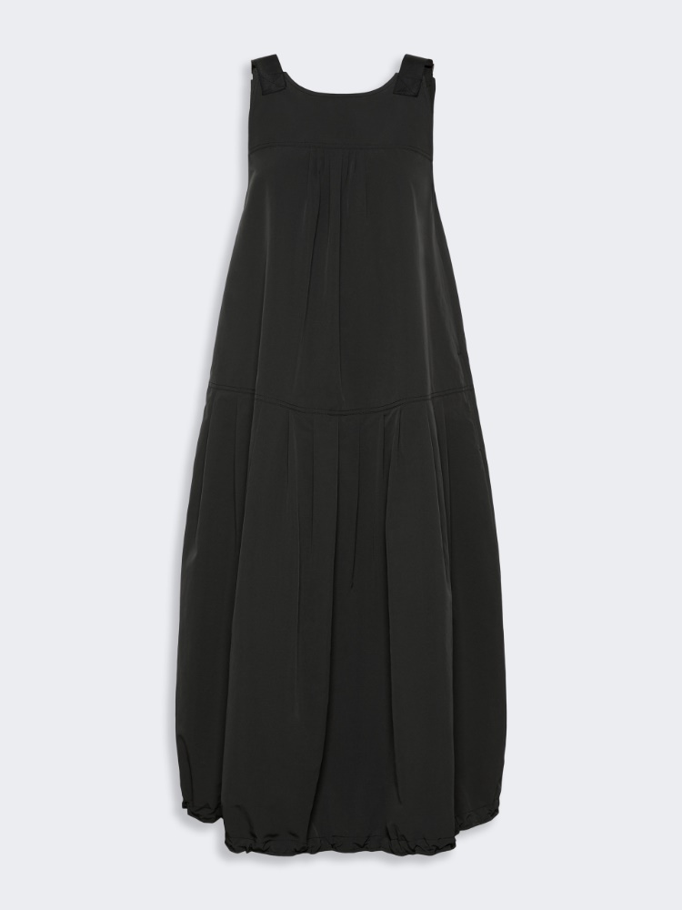 Sleeveless water-repellent canvas dress - BLACK