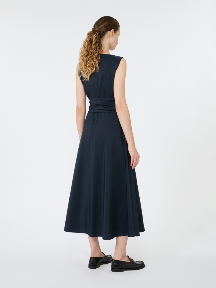 Flared taffeta dress - NAVY - 3