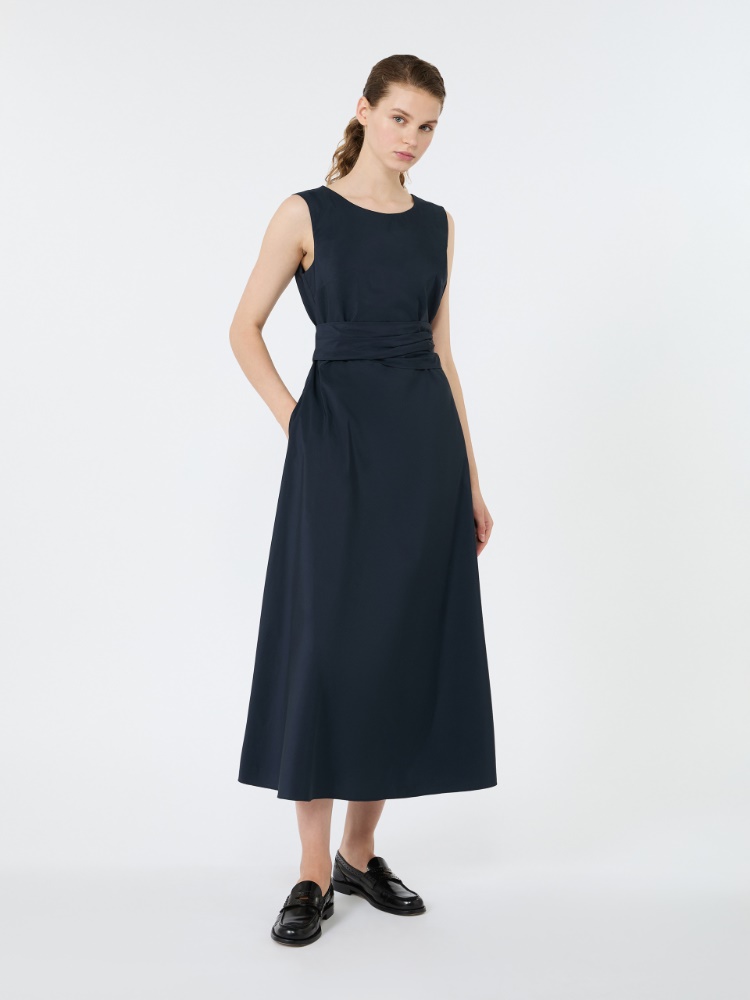 Flared taffeta dress - NAVY