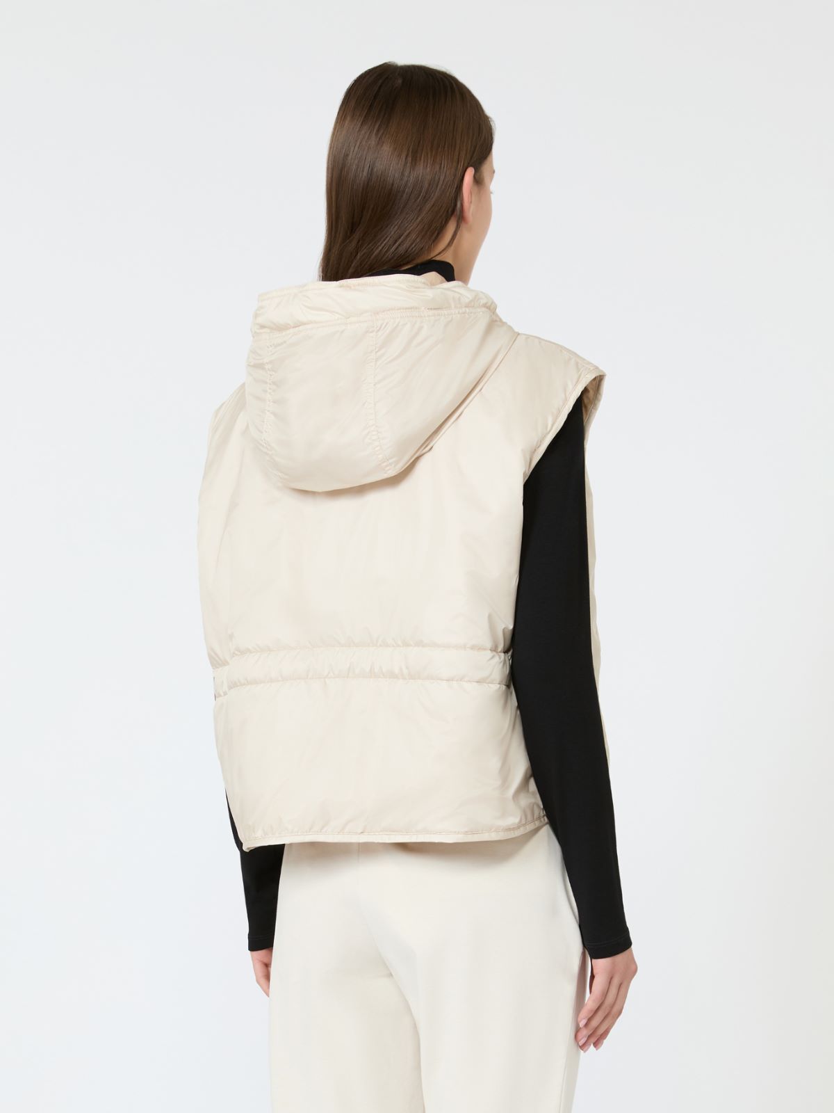 Reversible water-repellent canvas padded gilet - IVORY - Max Mara - 3