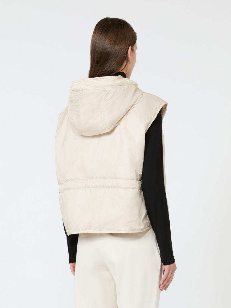 Reversible water-repellent canvas padded gilet - IVORY - Max Mara - 3