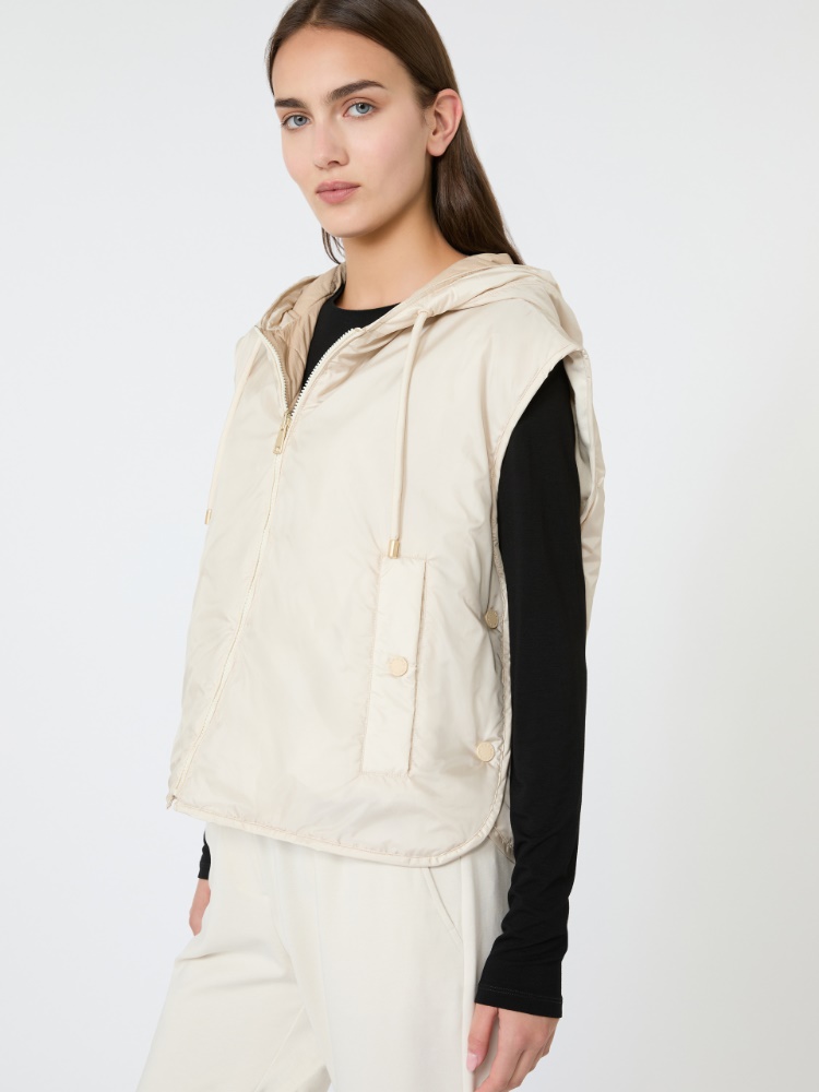 Reversible water-repellent canvas padded gilet - IVORY - Max Mara - 4