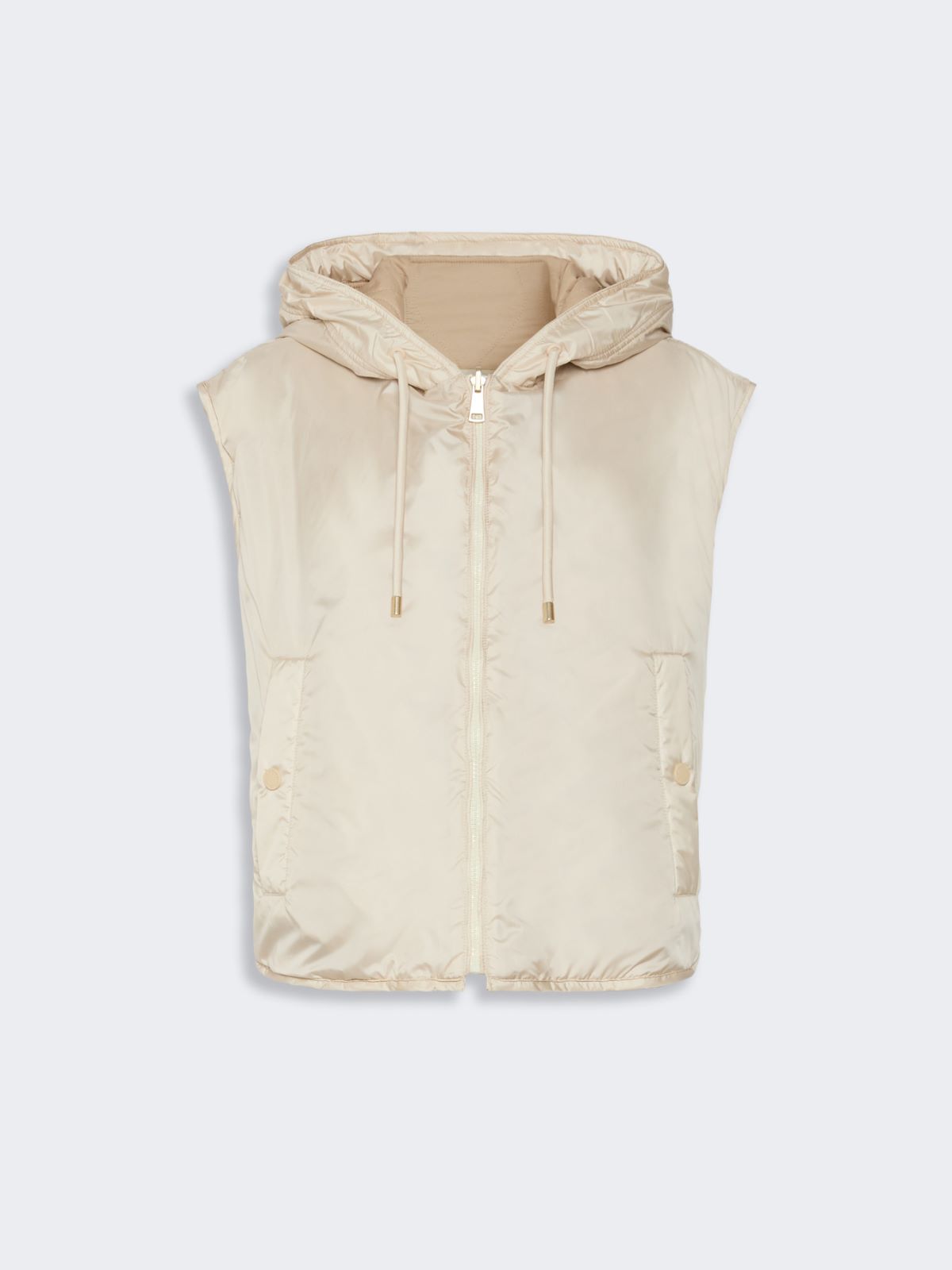 Reversible water-repellent canvas padded gilet - IVORY - Max Mara - 6