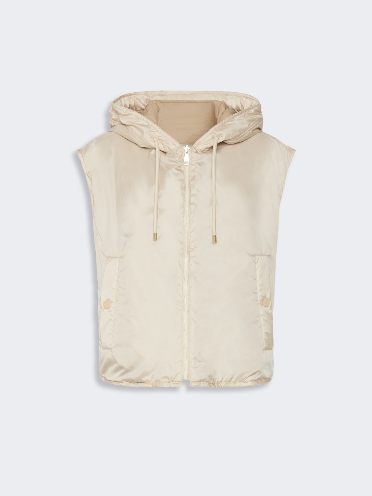 Reversible water-repellent canvas padded gilet - IVORY - Max Mara - 6