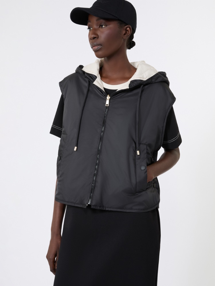Reversible water-repellent canvas padded gilet - BLACK - Max Mara - 4